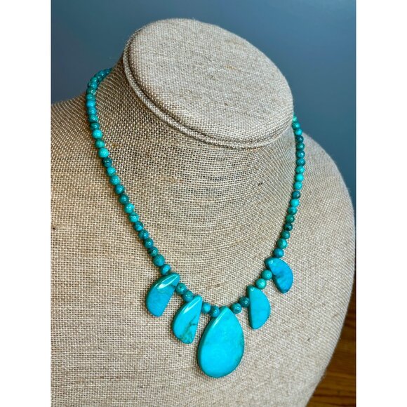 Jay King Turquoise Gemstone Teardrop Necklace With Sterling Silver Clasp - Picture 2 of 13